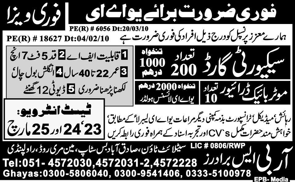 1100890207 1  Urgently Required Security Staff for UAE 