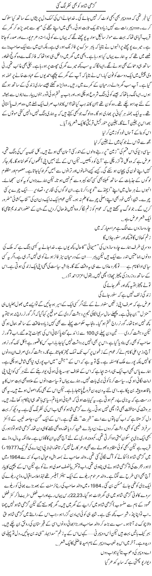 Garhi Shahu Express Column Ijaz Hafeez 31 May 2010