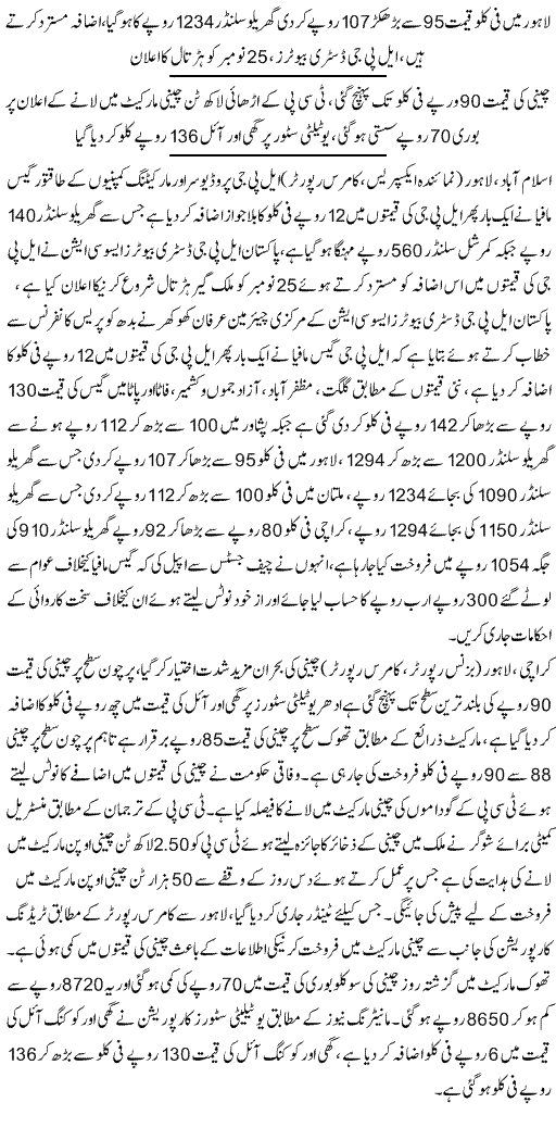 LPG Prices Increased 12 RS Per KG - Urdu National News