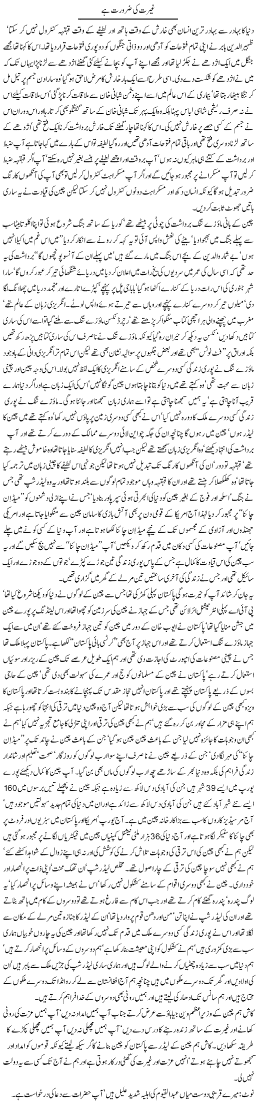 Need of Dignity - Urdu Political Column By Javed Chaudhry