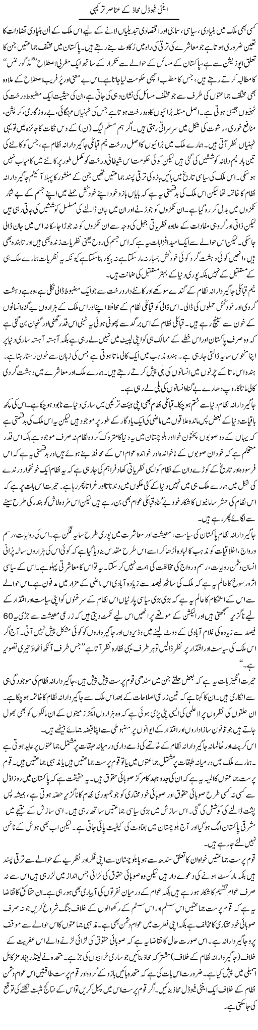 Feudal System in Pakistan Express Column Zaheer Akhtar 7 February 2011