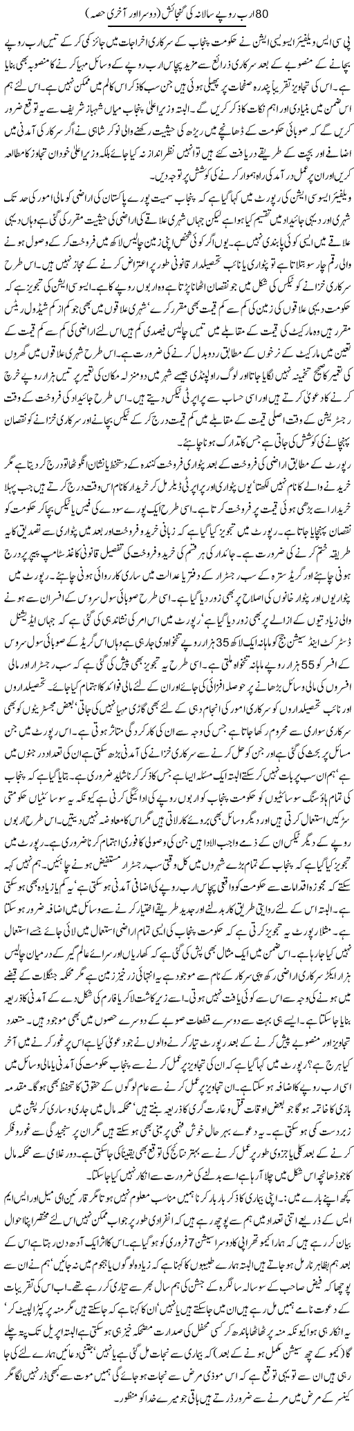 Collecting 80 Billion Yearly Express Column Hameed Akhtar 11 Feb 2011