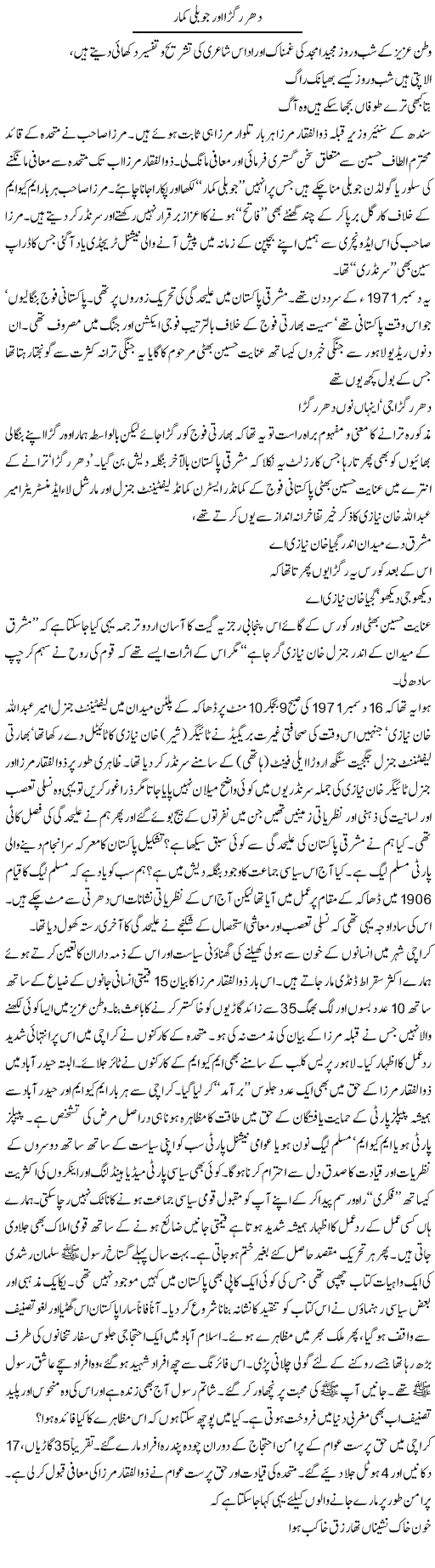 Zulfiqar Mirza Express Column Tahir Sarwar 17 July 2011