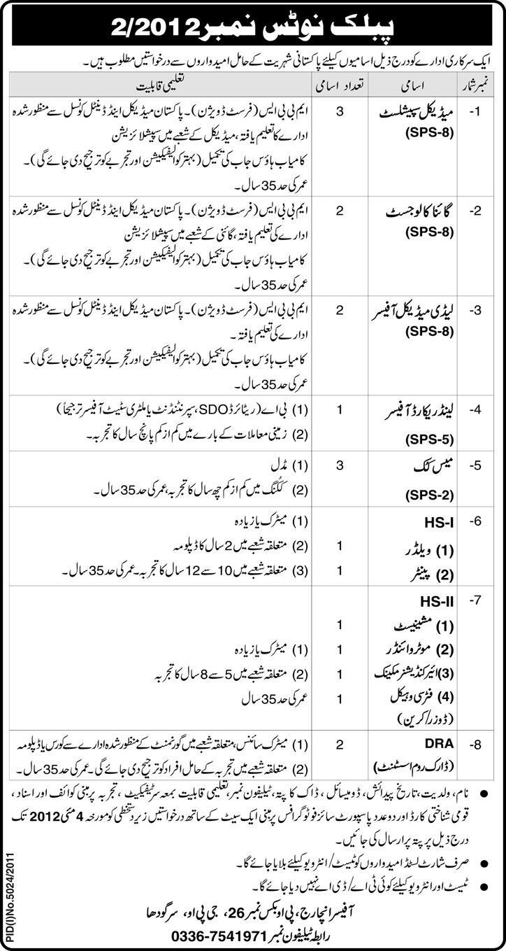 1101509230 1 Jobs in GPO Sargodha