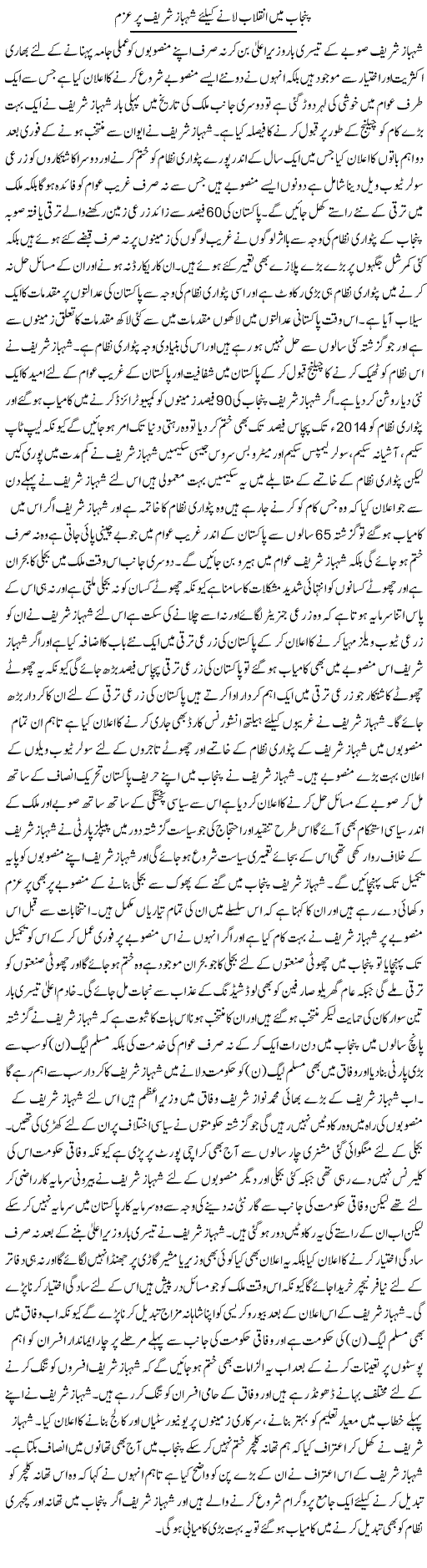 Punjab Mai Inqlaab Lane K Liye Nawaz Sharif Par Azam | Syed Wali Shah Afridi | Daily Urdu Columns