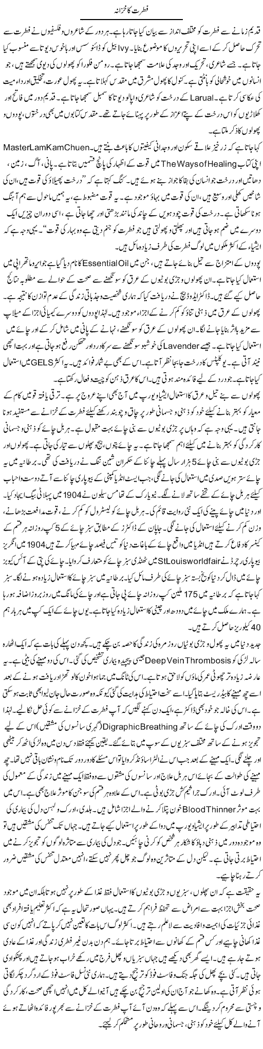 Fitrat Ka Khazana | Shabnam Gull | Daily Urdu Columns