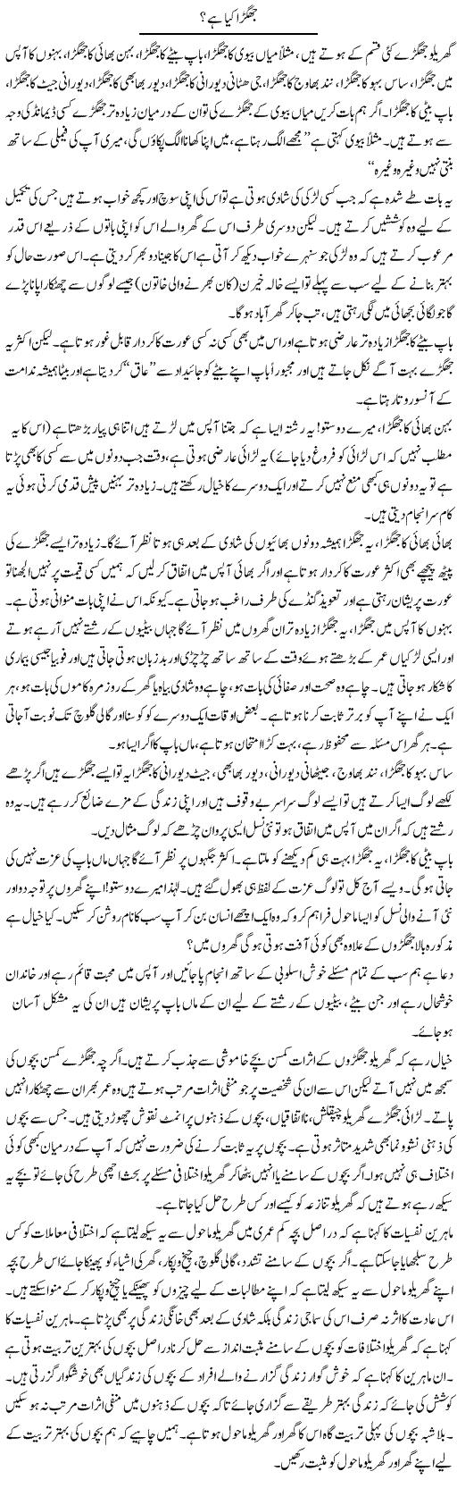 Jhagra Kia Hai | Shabbir Arman | Daily Urdu Columns