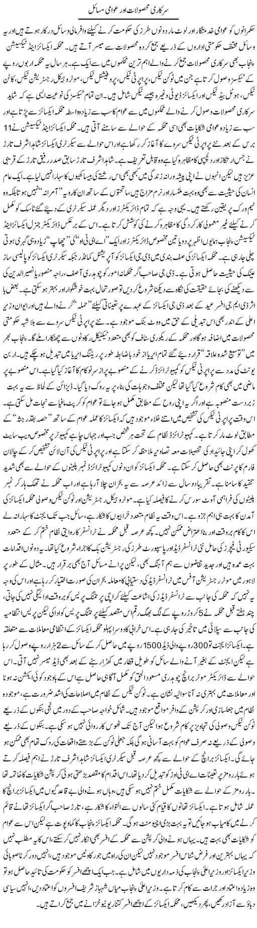 Sarkari Mohsulat Or Awami Masail | Rizwan Asif | Daily Urdu Columns