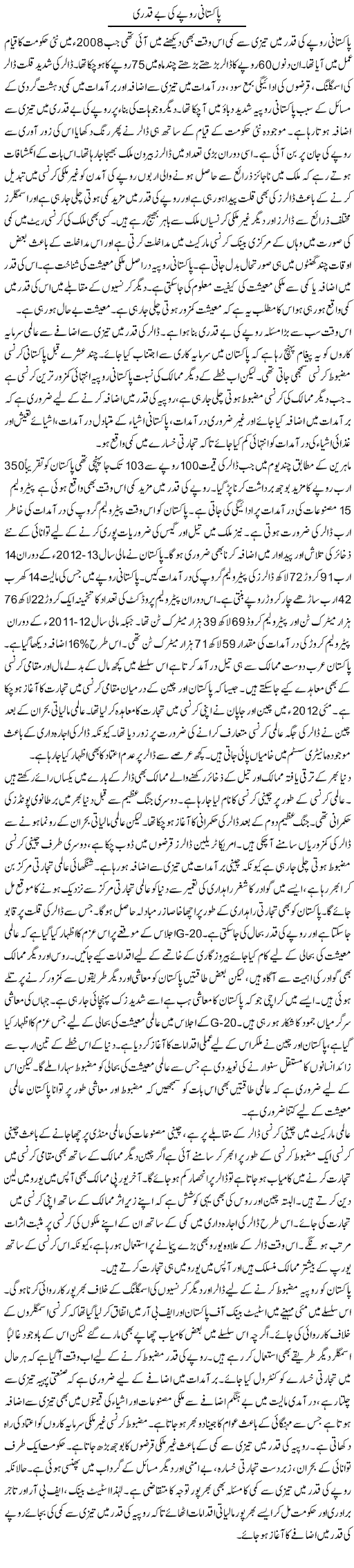 Pakistani Rupy Ki Be Qadri 2 | M.I Khalil | Daily Urdu Columns