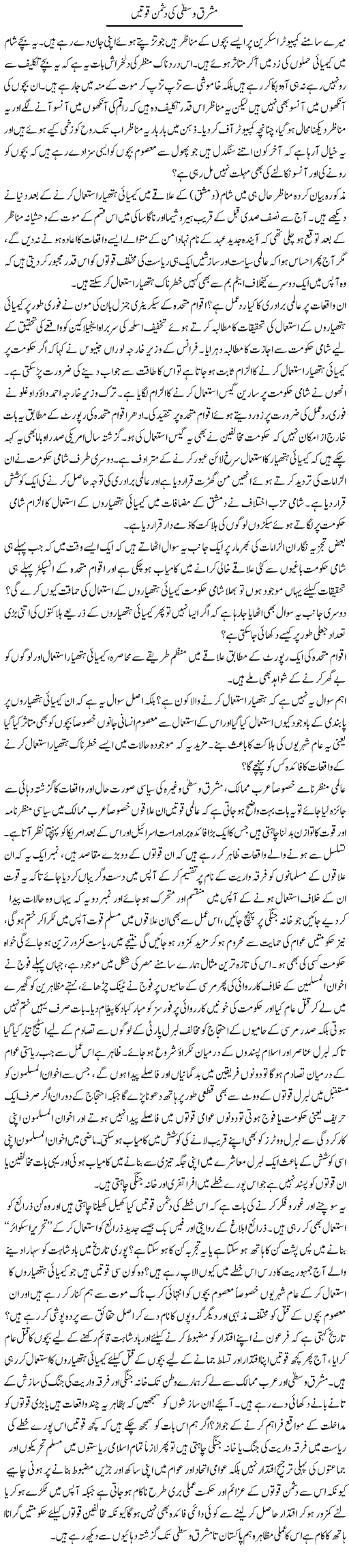 Mashraki Wusta Ki Dushman Quwatain | Naveed Iqbal Ansari | Daily Urdu Columns