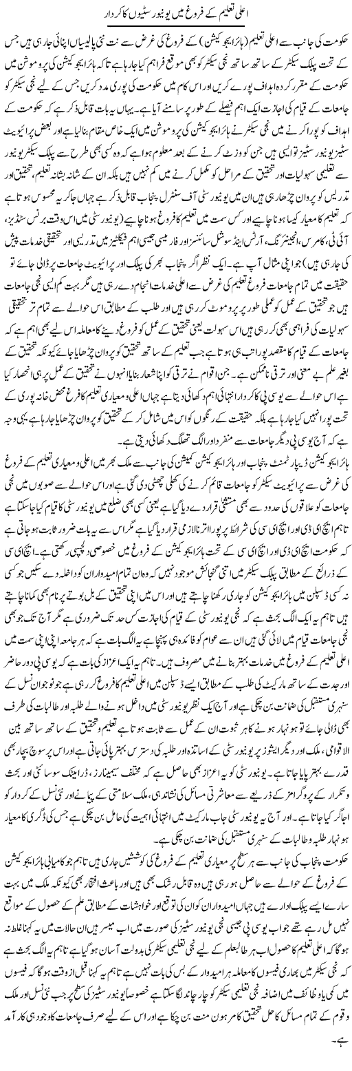 Ala Taleem K Firogh Main Universition Ka Kirdar | Yousaf Abbasi | Daily Urdu Columns