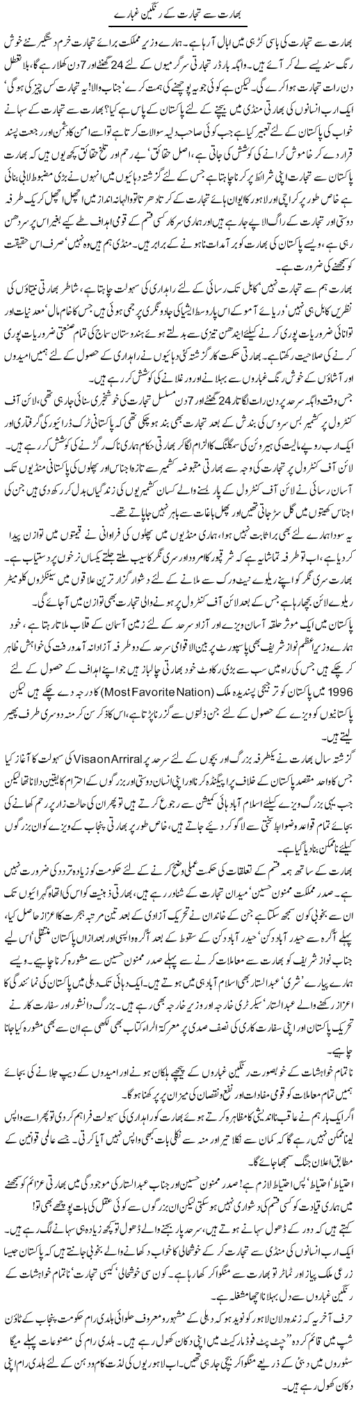 Bharat Say Tijarat K Rangeen Ghubare | Aslam Khan | Daily Urdu Columns