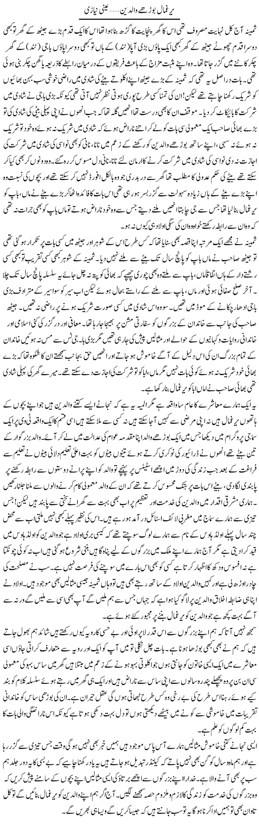 Yarghamal Burhe Waldain | Aini Niazi | Daily Urdu Columns