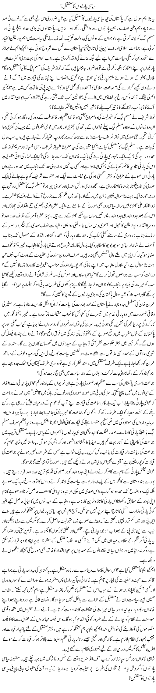 Siasi Partion Ka Mustaqbil | Ibrahim Azmi | Daily Urdu Columns