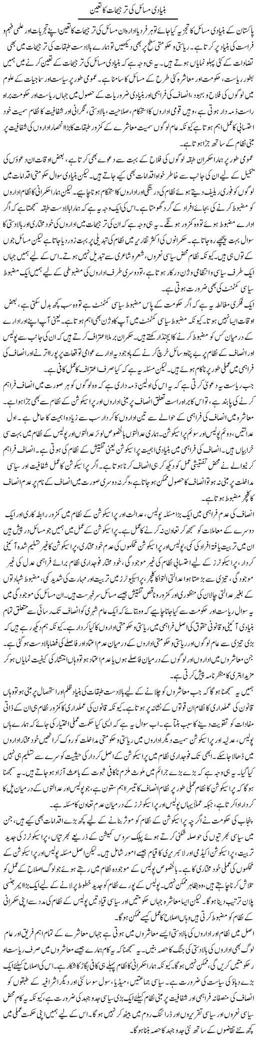 Bunyadi Masail Ki Tarjeehat Ka Tayun | Salman Abid | Daily Urdu Columns