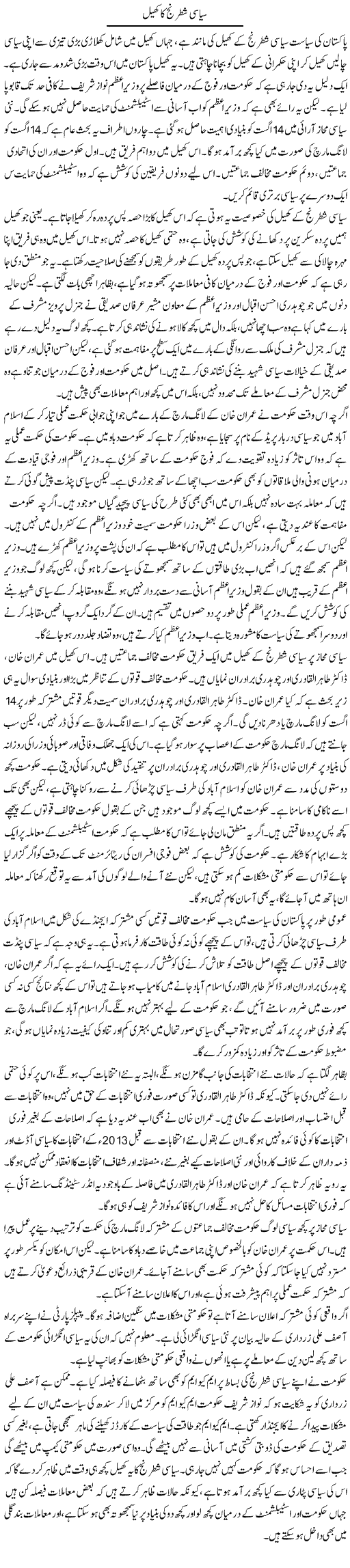 Siasi Shatranj Ka Khel | Salman Abid | Daily Urdu Columns