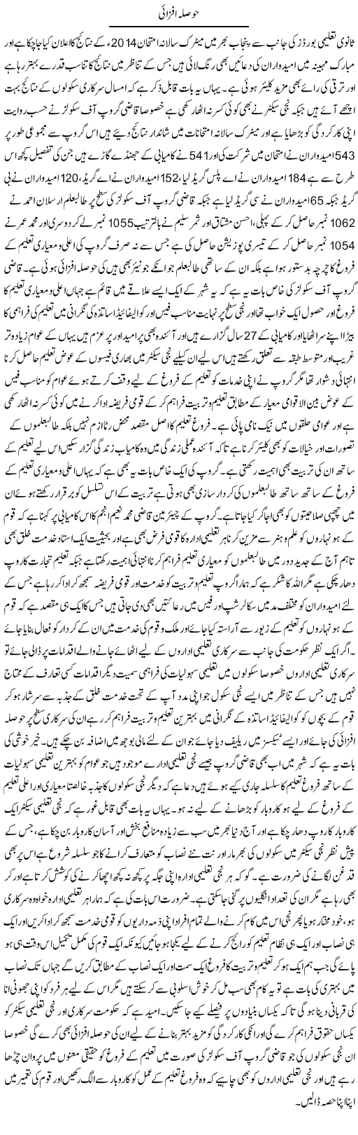 Hosla Afzaai | Yousaf Abbasi | Daily Urdu Columns