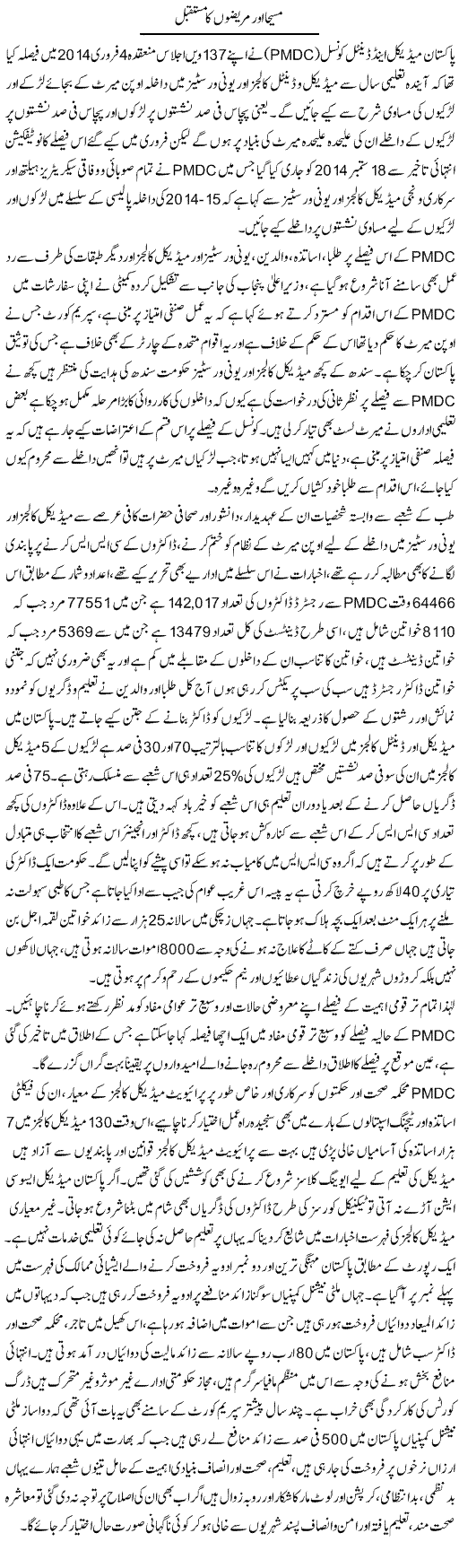 Maseeha Our Marezon Ka Mustaqbil | Adnan Ashraf | Daily Urdu Columns