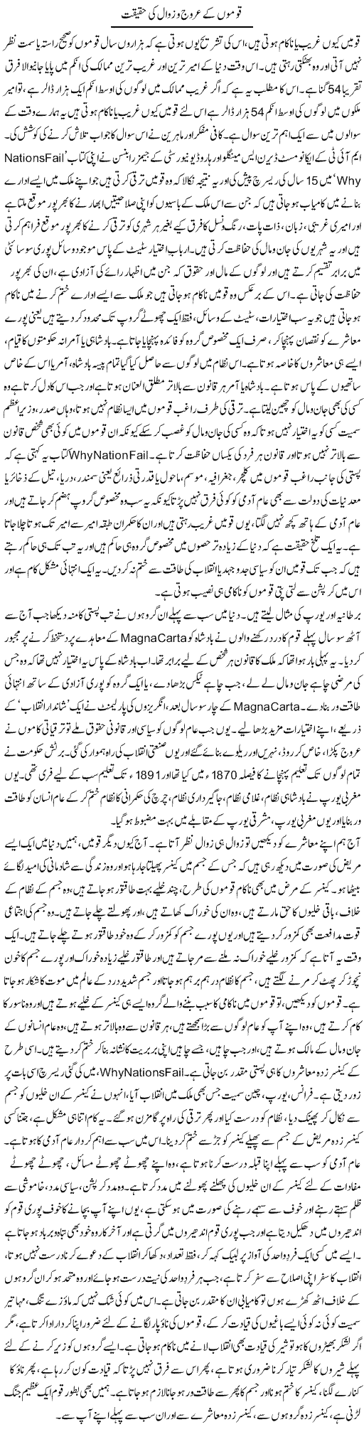 Qaumon Ke Arooj O Zawal Ki Haqiqat | Dr. Afaan Qaiser | Daily Urdu Columns