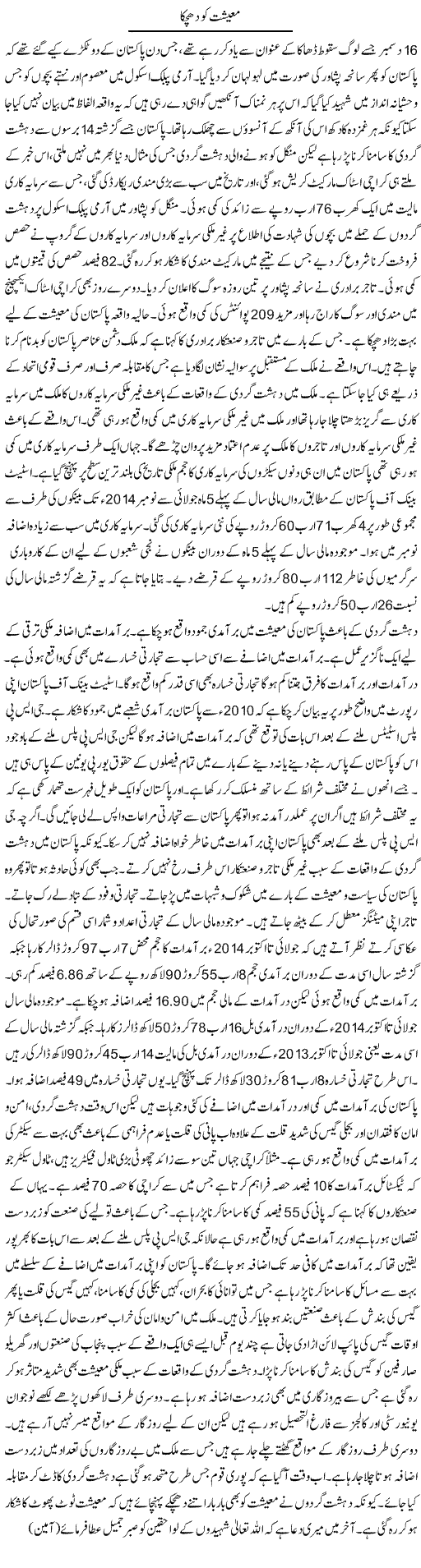 Maeeshat Ko Dhachka | M.I Khalil | Daily Urdu Columns