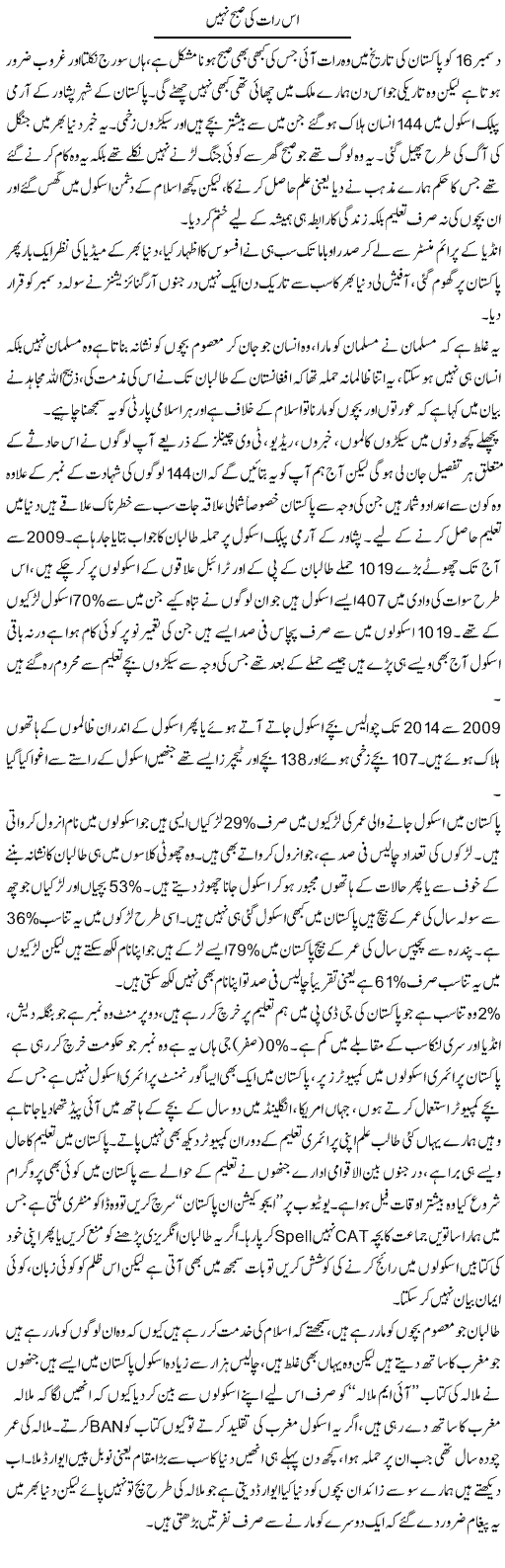 Is Raat Ki Subah Nahi | Wajahat Ali Abbasi | Daily Urdu Columns