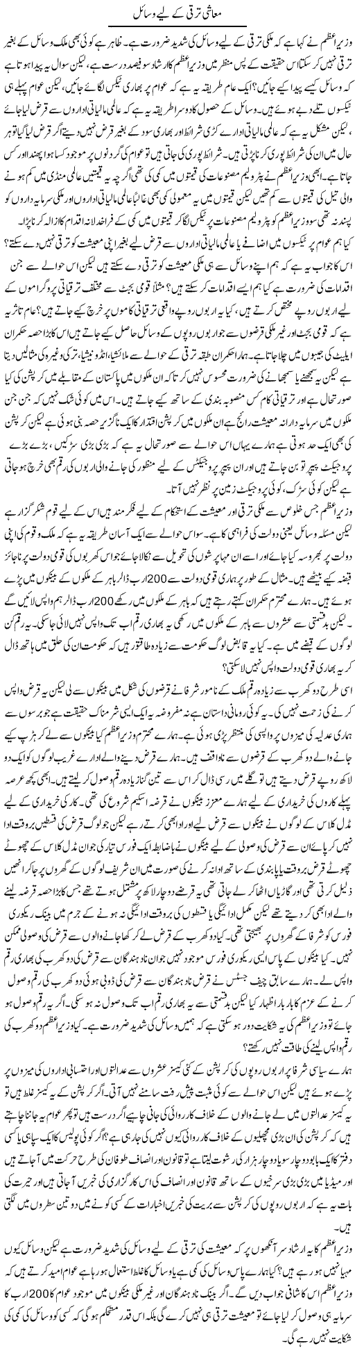 Muashi Taraqqi Ke Liye Wassail | Zahir Akhter Bedi | Daily Urdu Columns