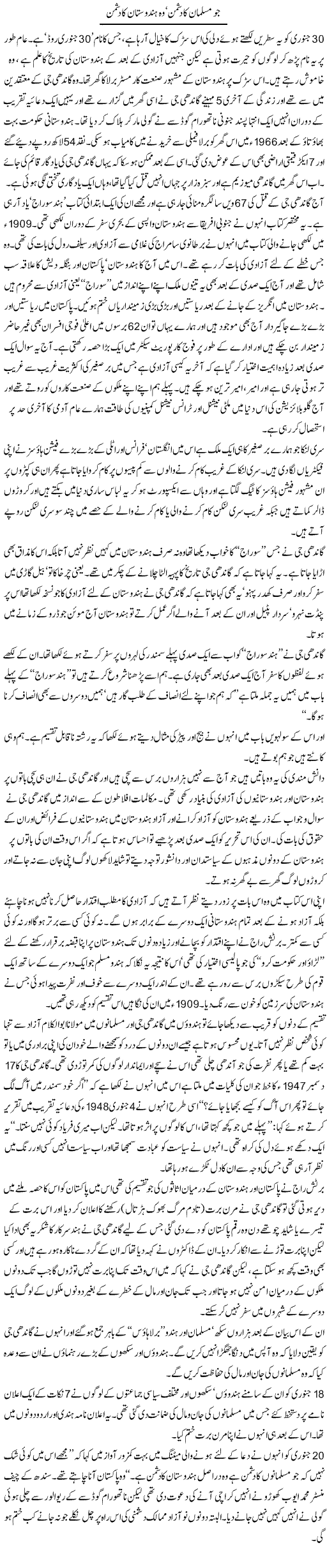 Jo Musalman Ka Dushman, Woh Hindostan Ka Dushman | Zahida Hina | Daily Urdu Columns