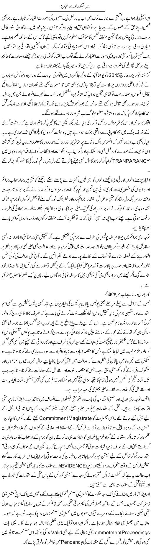 Dohra Tashadud Aur Do Tajaweez | Hameed Ahmad Sethi | Daily Urdu Columns