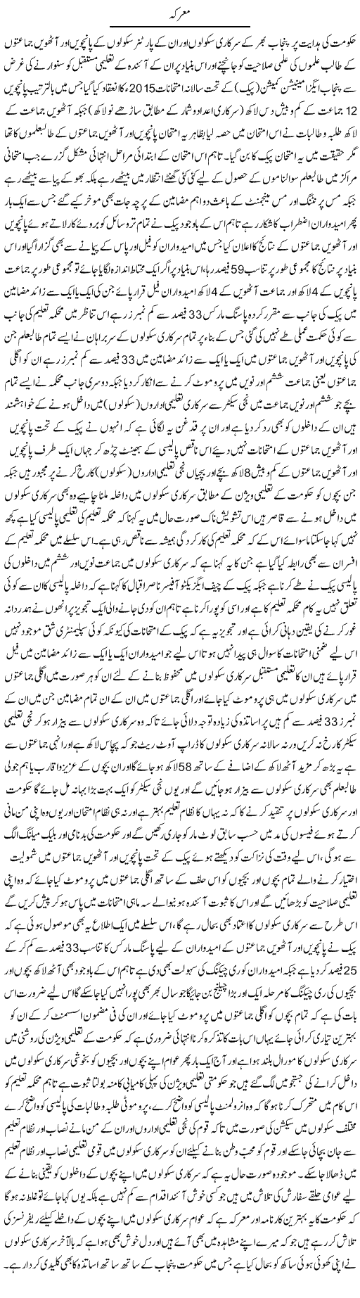 Maarka | Yousaf Abbasi | Daily Urdu Columns