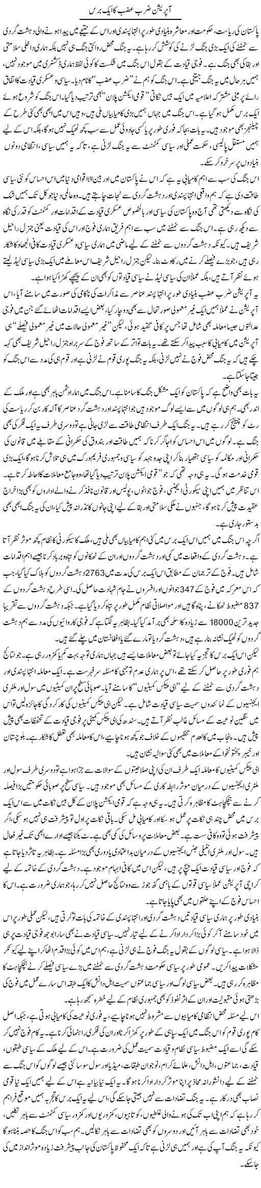 Operation Zarb e Azb Ka Aik Baras | Salman Abid | Daily Urdu Columns