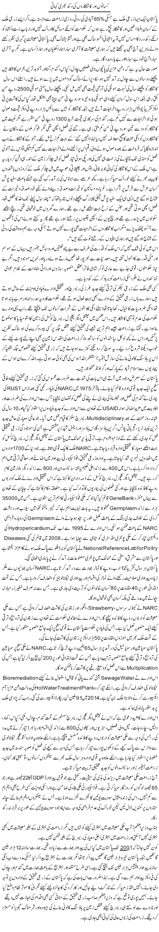 Kisano Aur Kashtkaron Ki Dukh Bhari Kahani | Zulfiqar Ahmed Cheema | Daily Urdu Columns