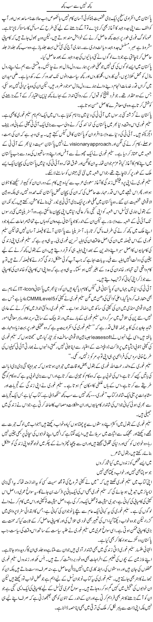 Kuch Nahi Se Sab Kuch | Salman Abid | Daily Urdu Columns