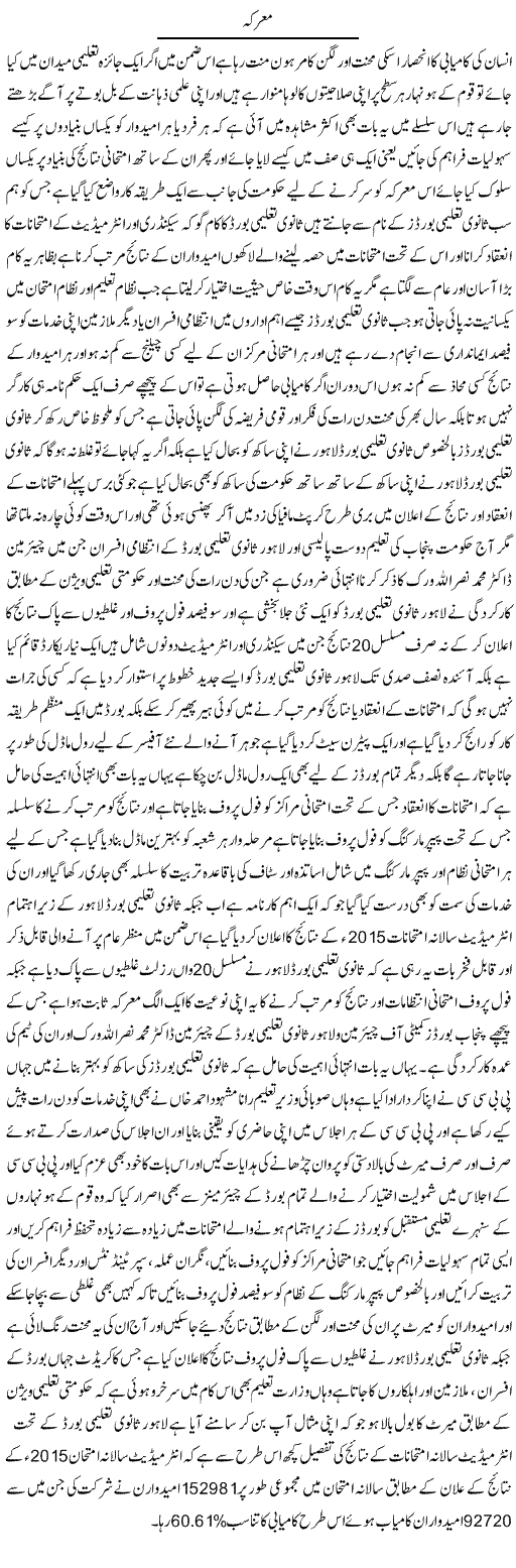Marka | Yousaf Abbasi | Daily Urdu Columns