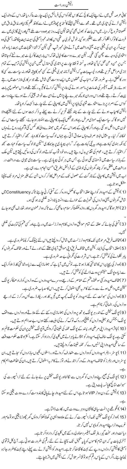 Hunooz Election Door Ast | Hameed Ahmad Sethi | Daily Urdu Columns
