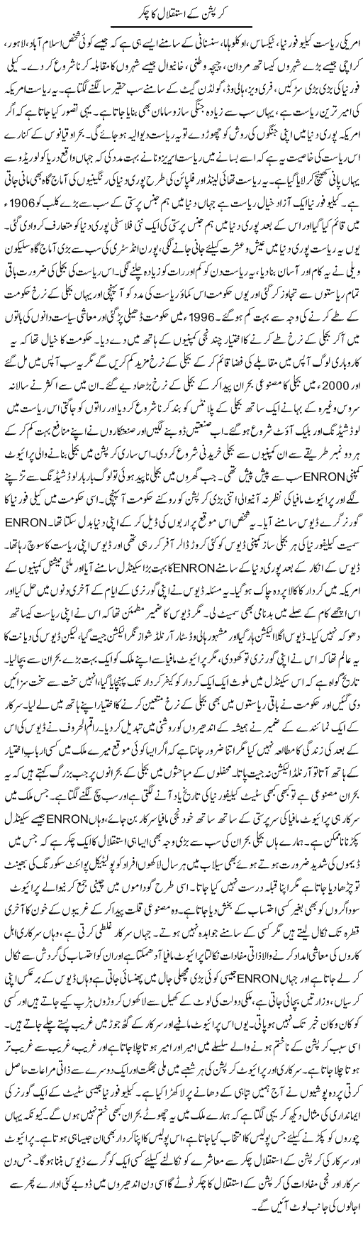 Corruption Ke Istaqlal Ka Chakker | Dr. Afaan Qaiser | Daily Urdu Columns