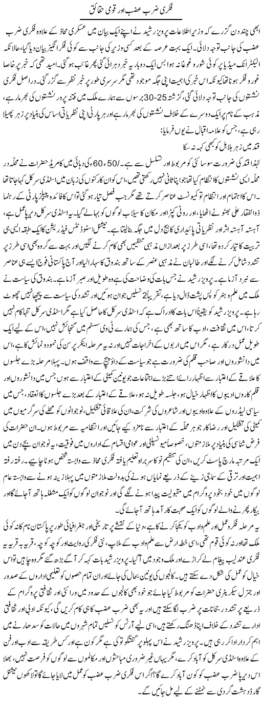 Fikri Zarb Azb Aor Qaumi Haqaiq | Anees Baqar | Daily Urdu Columns