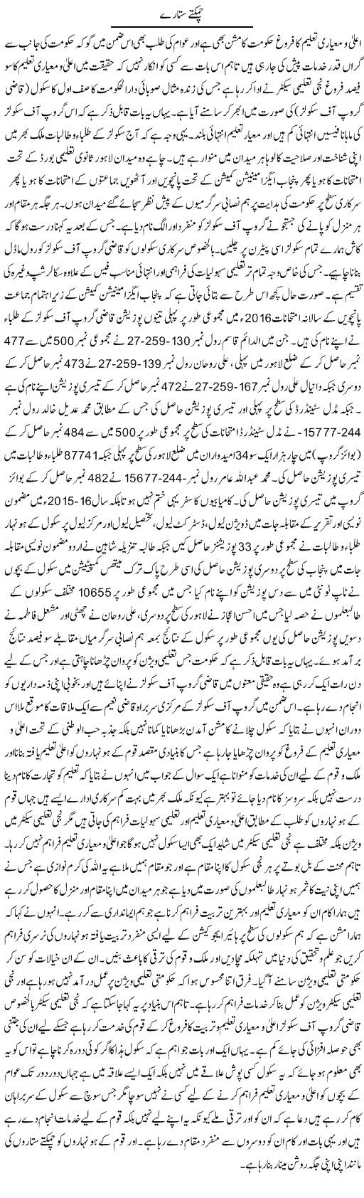 Chamaktay Sitaray | Yousaf Abbasi | Daily Urdu Columns
