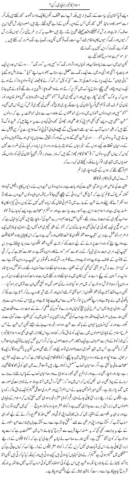 Islam Ka Teesra Bunyadi Rukan? | Saad Ullah Jan Barq | Daily Urdu Columns