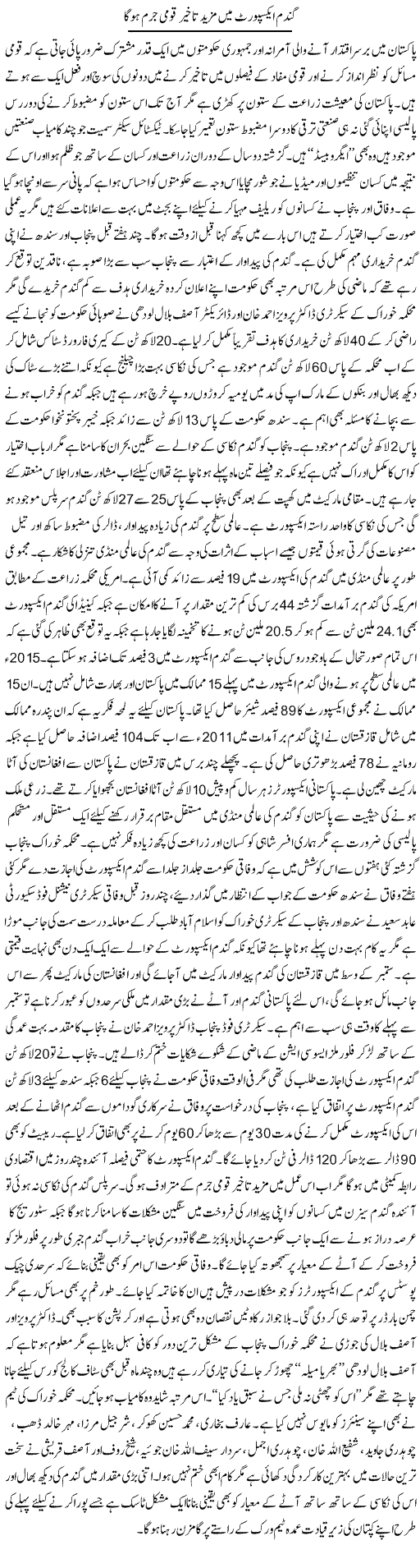 Gamdum Export Main Mazeed Takheer Qoumi Jurm Hoga | Rizwan Asif | Daily Urdu Columns