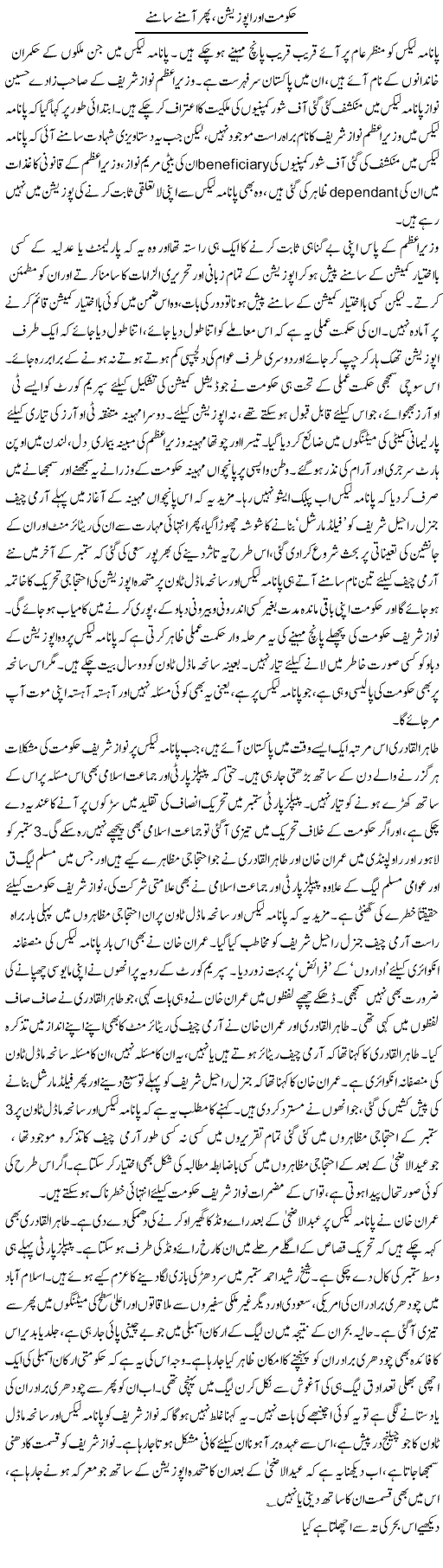 Hakumat Aor Opposition, Phir Aamne Saamne | Asghar Abdullah | Daily Urdu Columns
