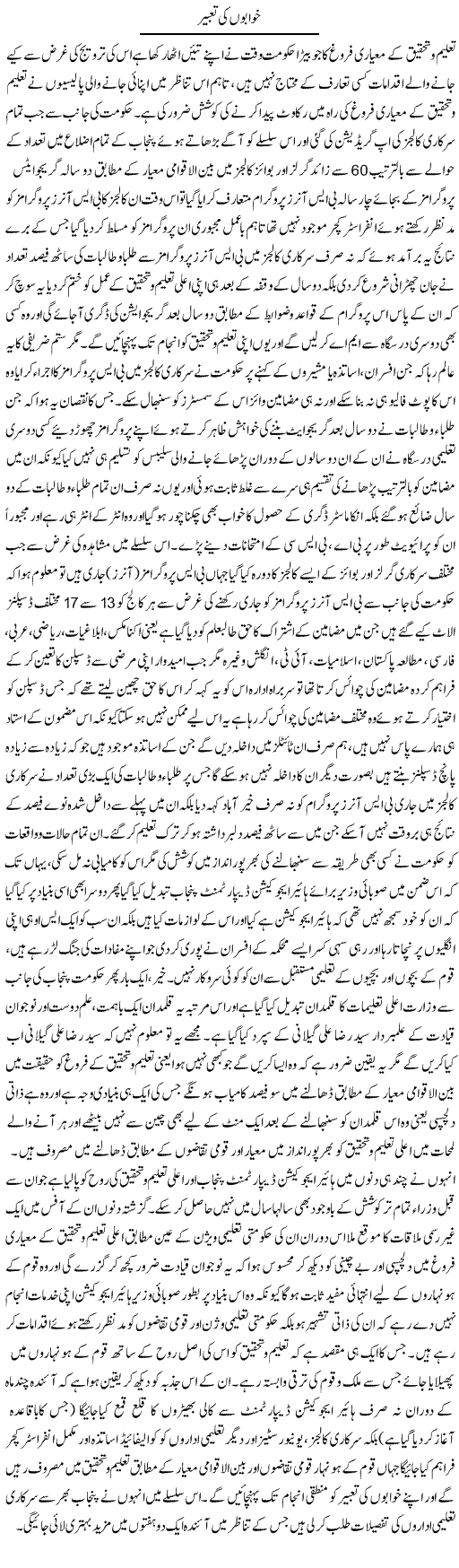 Khwabon Ki Tabeer (2) | Yousaf Abbasi | Daily Urdu Columns