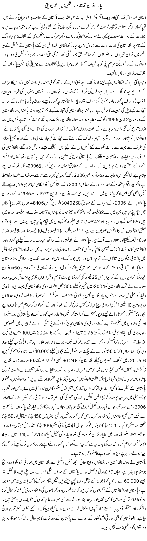 Pak-Afghan Taluqat, Dushmani Zaib Nahi Deti | Ali Raza Alvi | Daily Urdu Columns