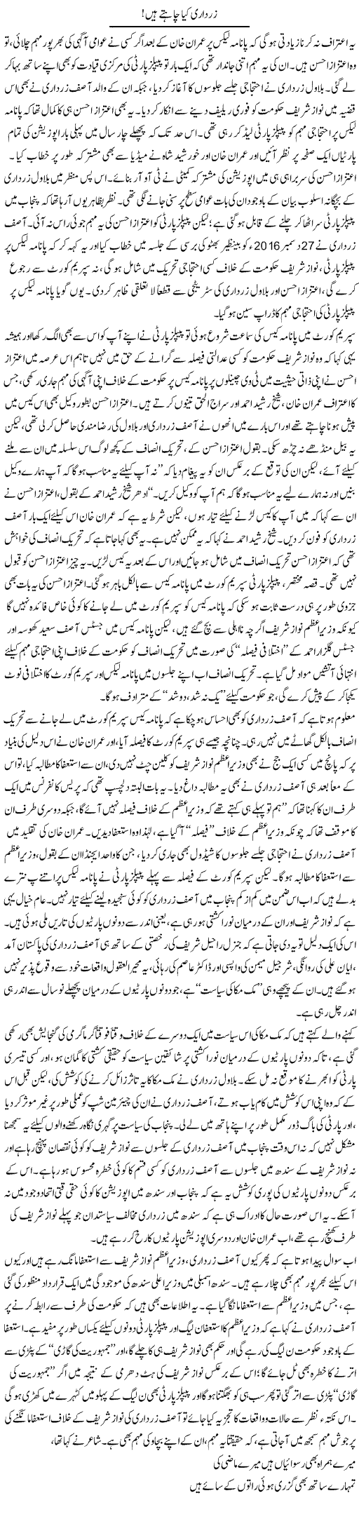 Zardari Kya Chahte Hain | Asghar Abdullah | Daily Urdu Columns