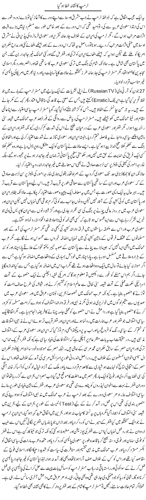Trump Ka Nishana Khata Ho Gaya | Anees Baqar | Daily Urdu Columns