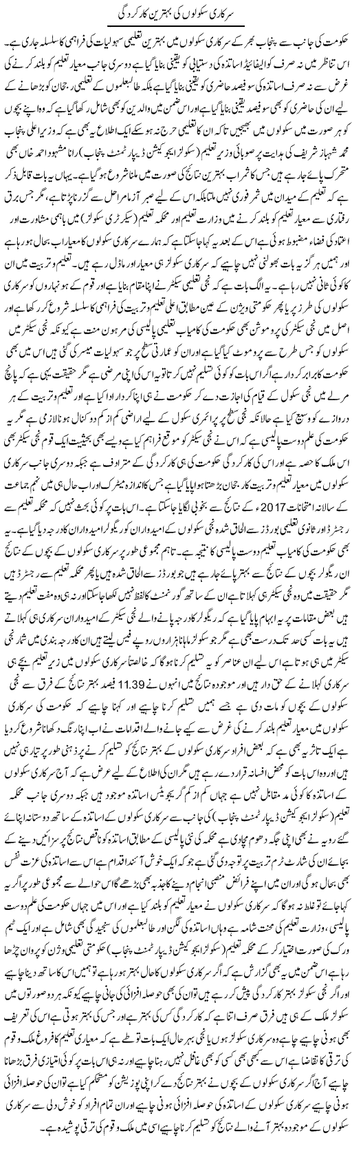 Sarkari Schoolon Ki Behtareen Karkardagi | Yousaf Abbasi | Daily Urdu Columns