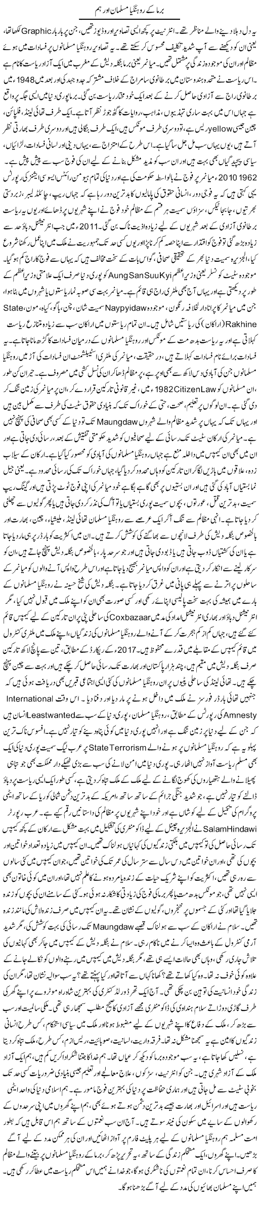 Burma Ke Rohangia Musalman Aur Hum | Dr. Afaan Qaiser | Daily Urdu Columns
