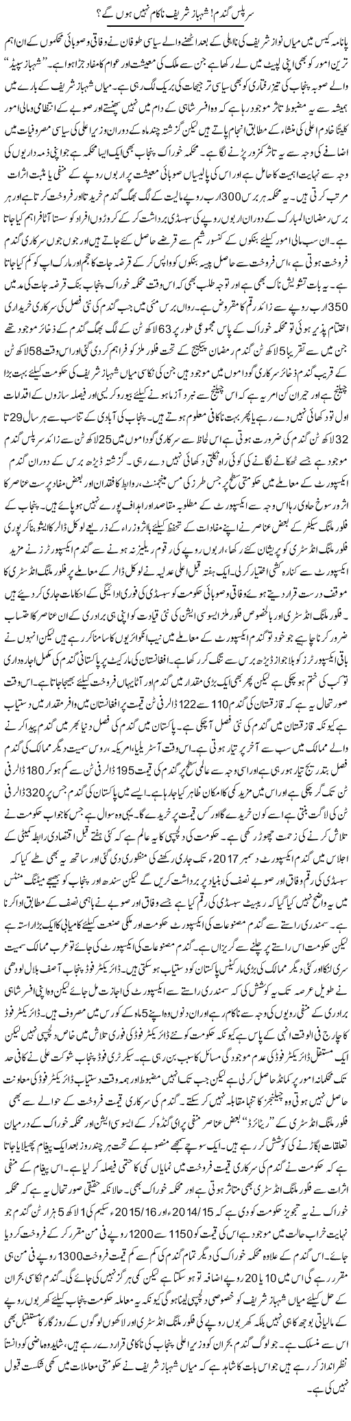 Surplus Gandum, Shahbaz Shareef Nakaam Nahi Hon Ge | Rizwan Asif | Daily Urdu Columns