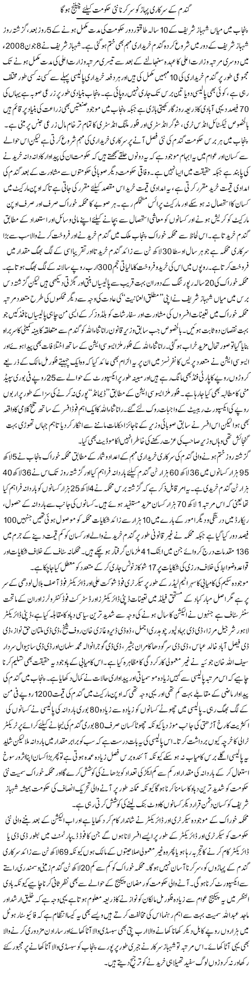 Gandum Ke Sarkari Pahar Ko Sar Karna Nai Hukumat Ke Liye Challenge Hoga | Rizwan Asif | Daily Urdu Columns