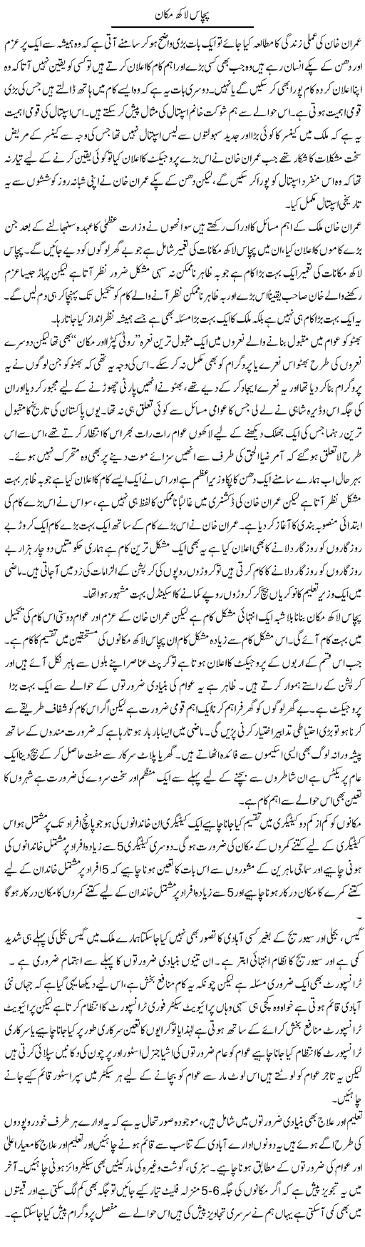 Pachas Lakh Makaan | Zahir Akhter Bedi | Daily Urdu Columns
