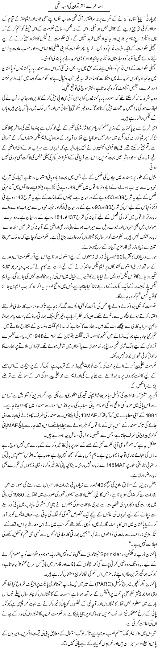 Asad Umar Se Behtar Tadabeer Ki Umeed Thi | Babar Ayaz | Daily Urdu Columns